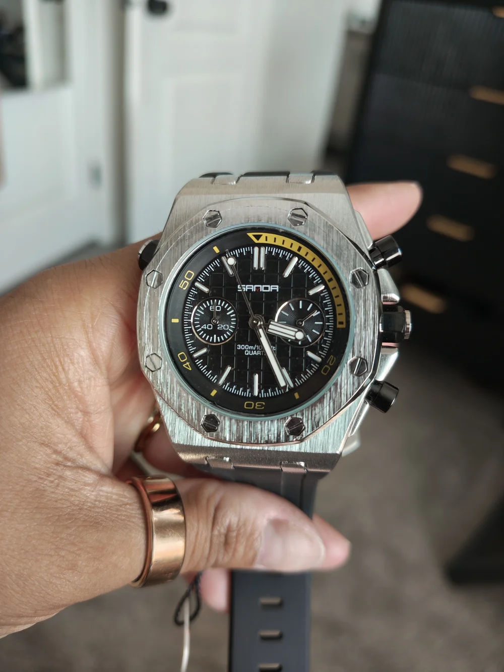 Black Silicone Strap Sports Watch